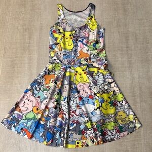 Pokemon Kids Dress with Vibrant Cartoon Print